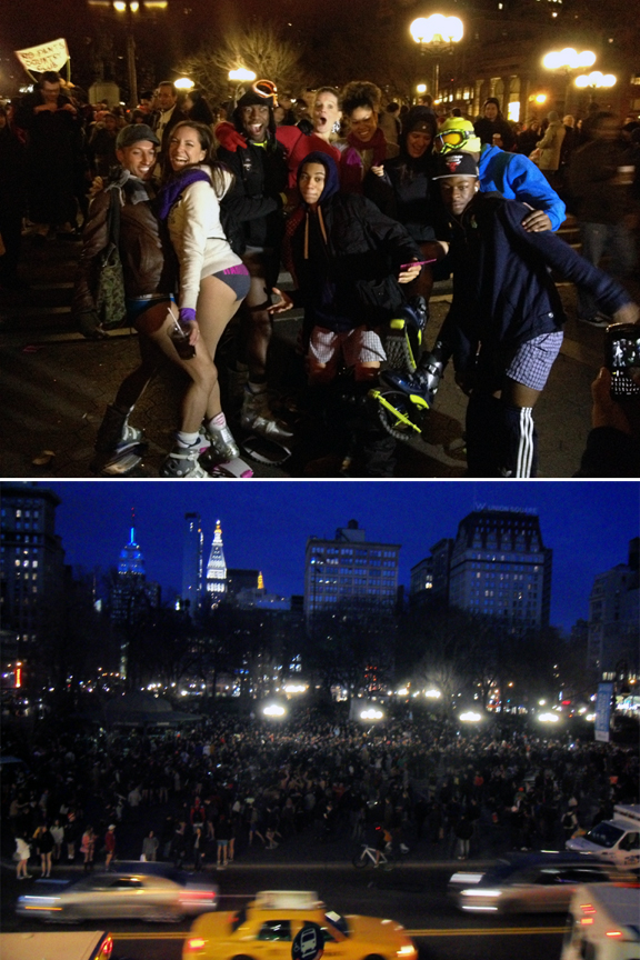 nopants2 New York : Questo weekend "NO PANTS SUBWAY RIDE", tutti in mutande sottozero!